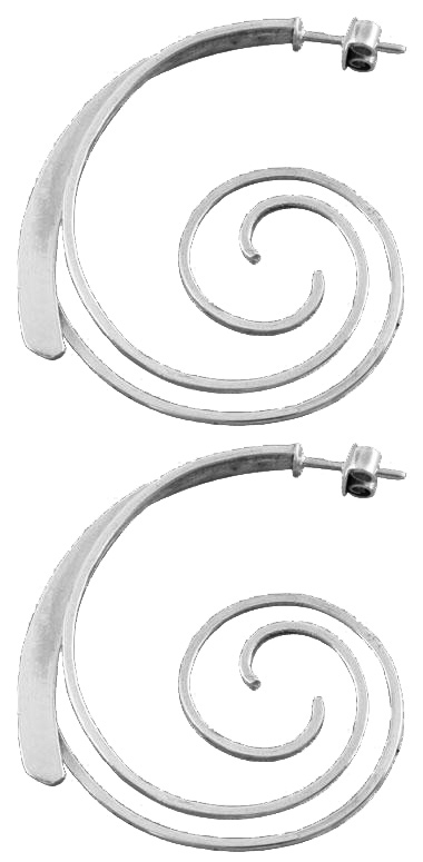 Aretes de plata Espiral